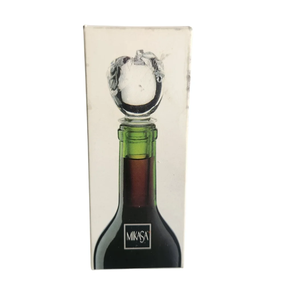 Mikasa Austrian Crystal Apple Bottle Wine Stopper New In Box